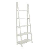 OSP Home Furnishings BKS21-WH Brookings Ladder Bookcase in White Finish